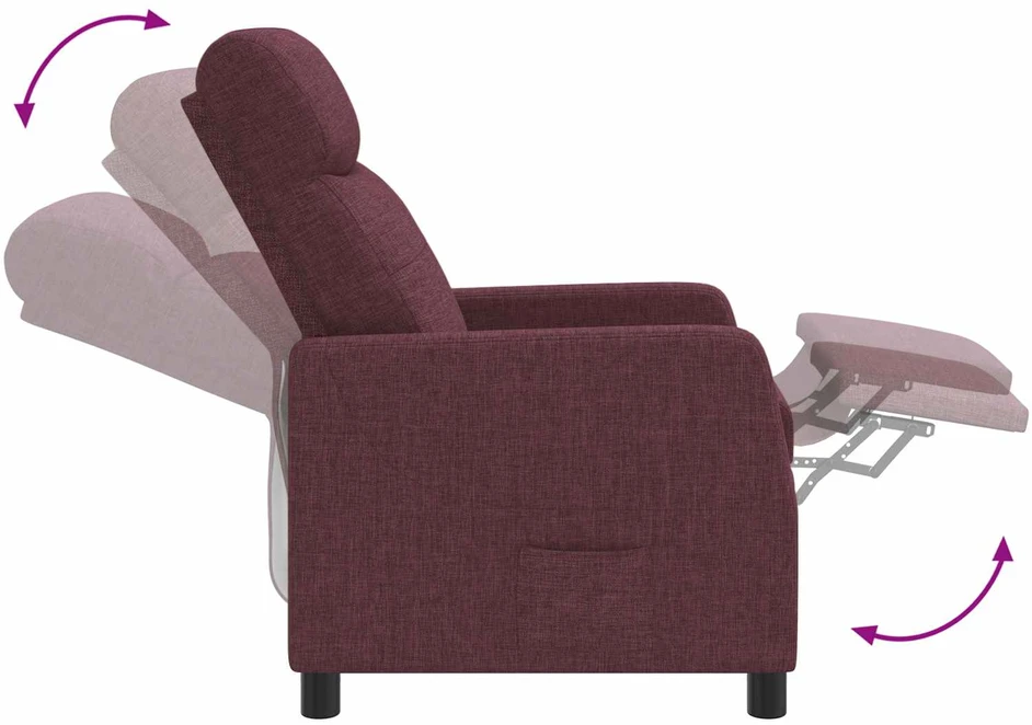 Fotelis Masažinis atlošiamasis krėslas Violetinė Audinys