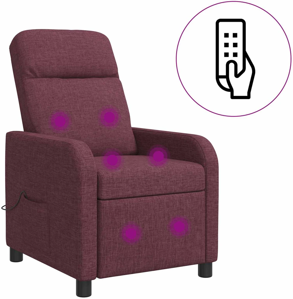 Fotelis Masažinis atlošiamasis krėslas Violetinė Audinys