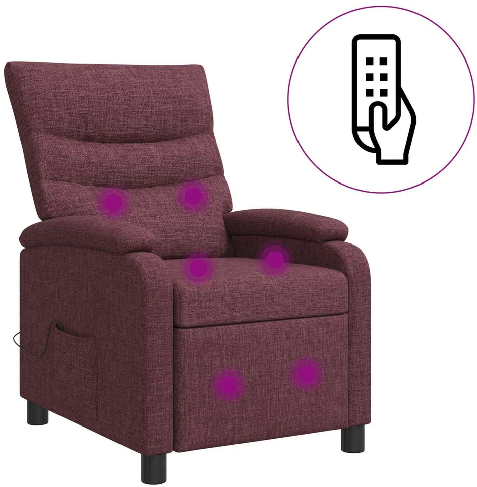 Fotelis Masažinis atlošiamasis krėslas Violetinė Audinys