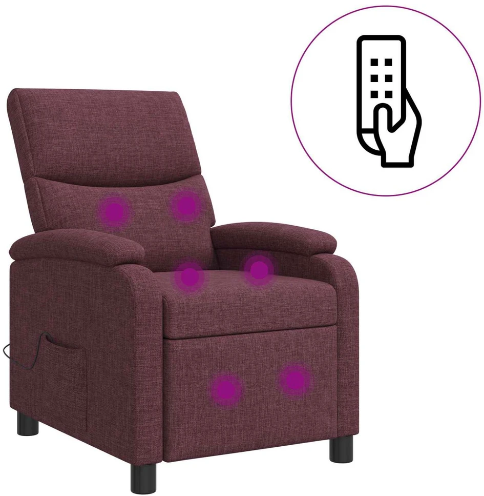 Fotelis Masažinis atlošiamasis krėslas Violetinė Audinys