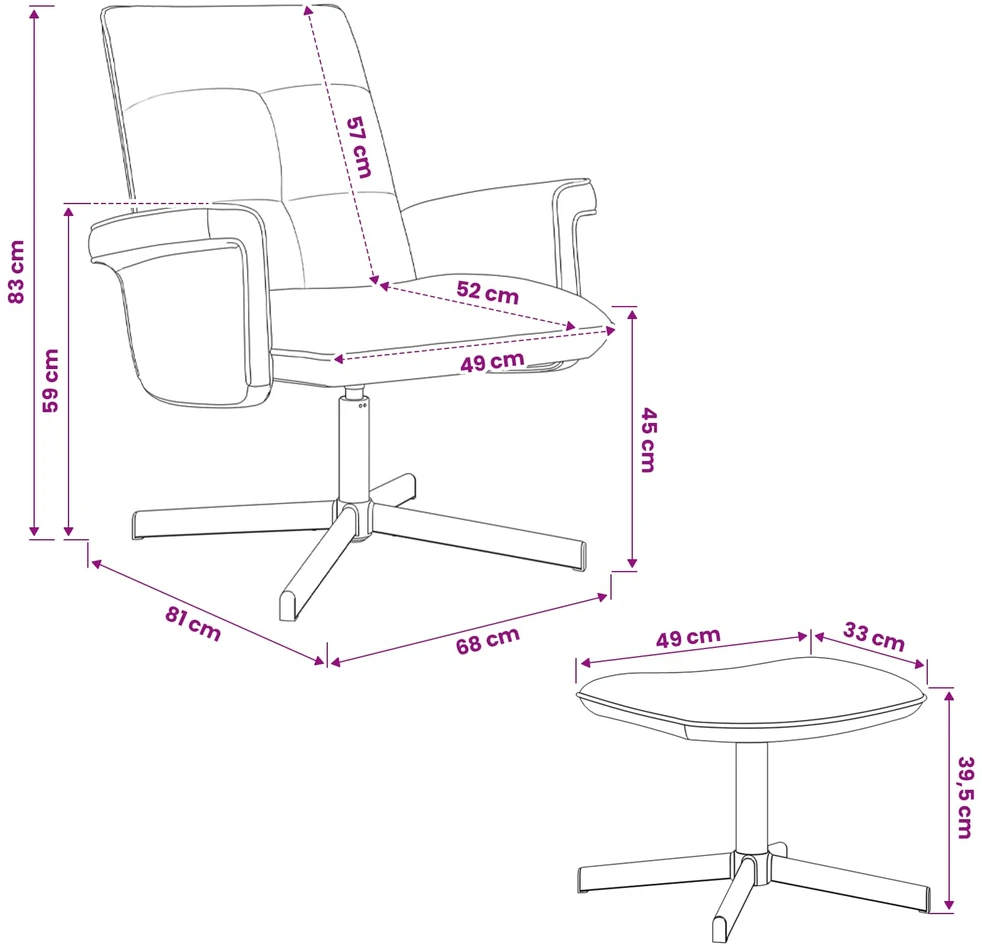 Fotelis Pasukama kėdė su pakoju Mėlyna Aksomas