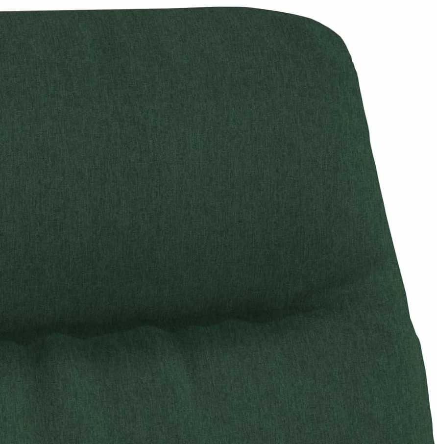 Fotelis Poilsio kėdė su taburete, tamsiai žalios spalvos, audinys