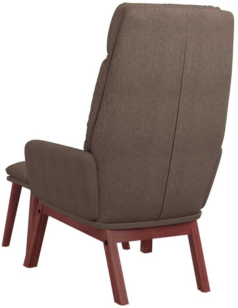 Fotelis Poilsio kėdė su taburete, taupe spalvos, audinys