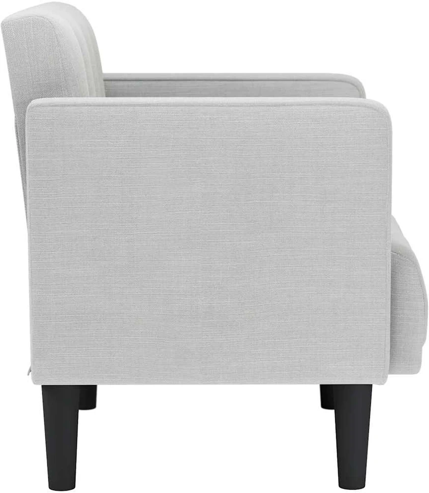 Fotelis Sofa-kėdė su porankiais, debesų pilka, 53 cm, audinys