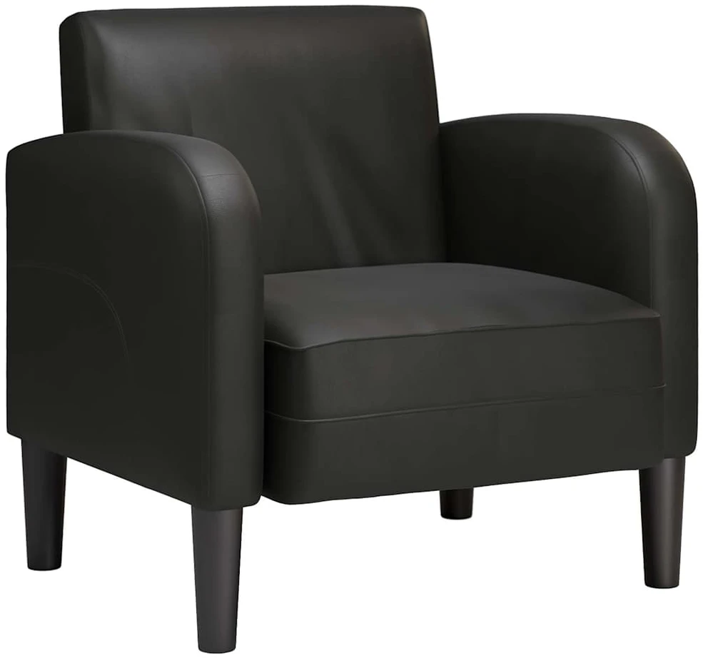 Fotelis Sofa-kėdė su porankiais, juoda, 54 cm, dirbtinė oda