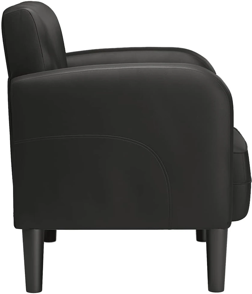 Fotelis Sofa-kėdė su porankiais, juoda, 54 cm, dirbtinė oda