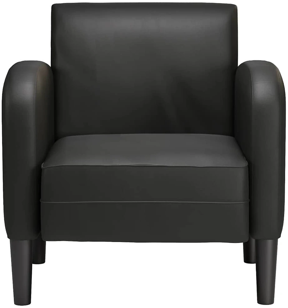 Fotelis Sofa-kėdė su porankiais, juoda, 54 cm, dirbtinė oda