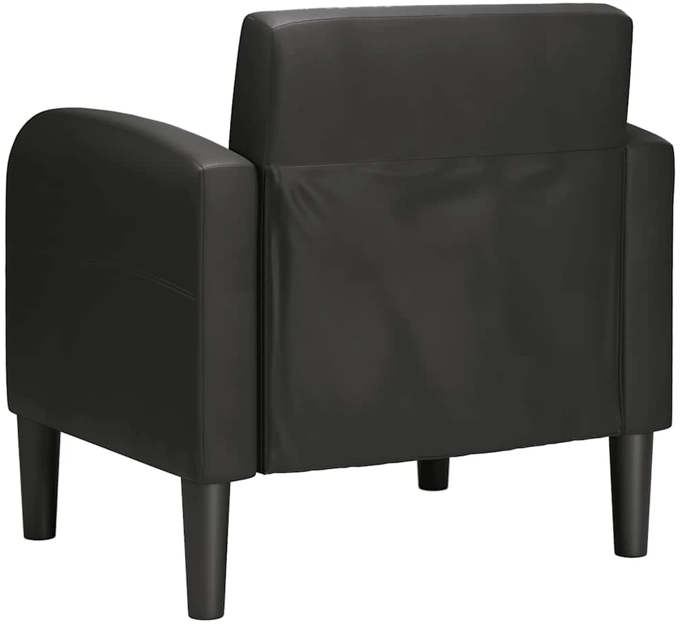 Fotelis Sofa-kėdė su porankiais, juoda, 54 cm, dirbtinė oda