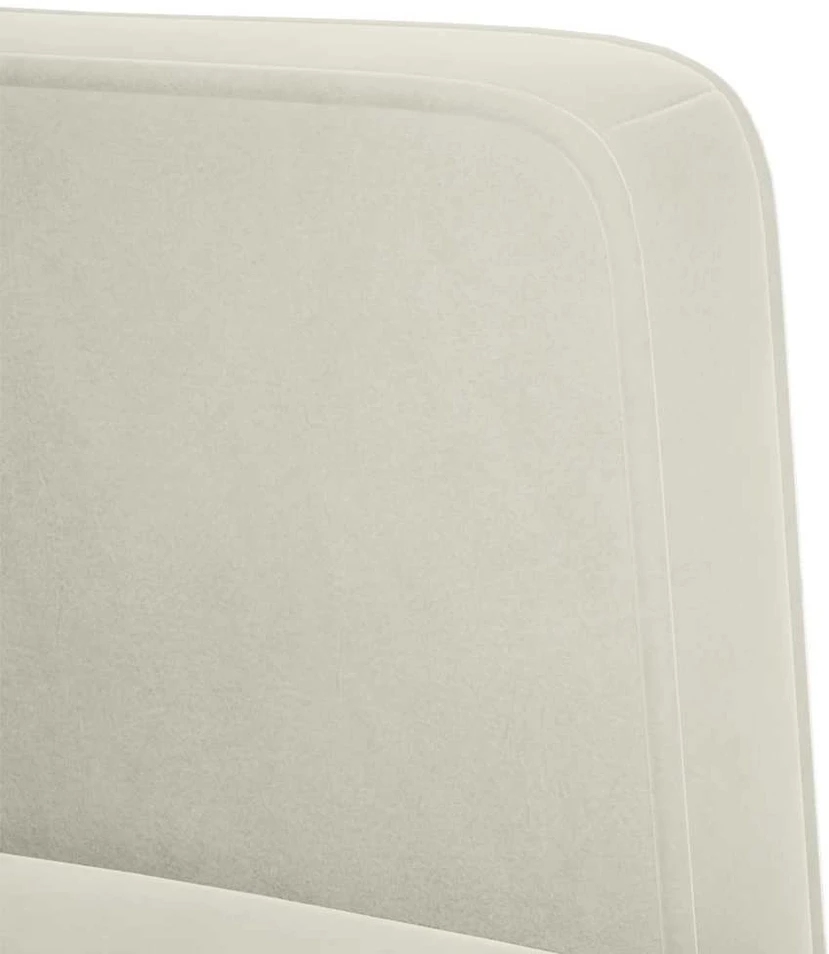 Fotelis Sofa-kėdė su porankiais, kreminės spalvos, 53 cm, aksomas
