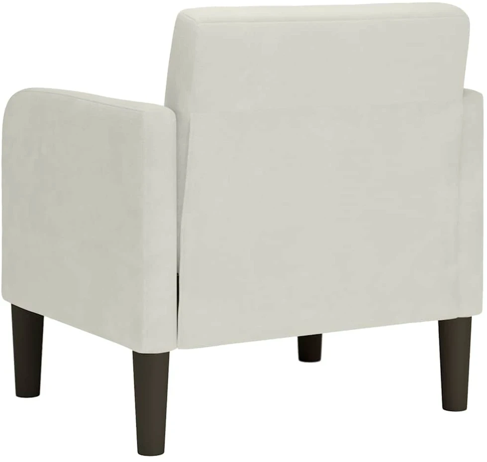 Fotelis Sofa-kėdė su porankiais, kreminės spalvos, 54 cm, aksomas
