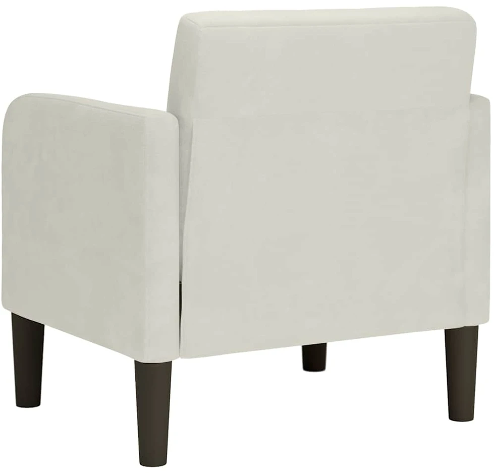 Fotelis Sofa-kėdė su porankiais, kreminės spalvos, 54 cm, aksomas