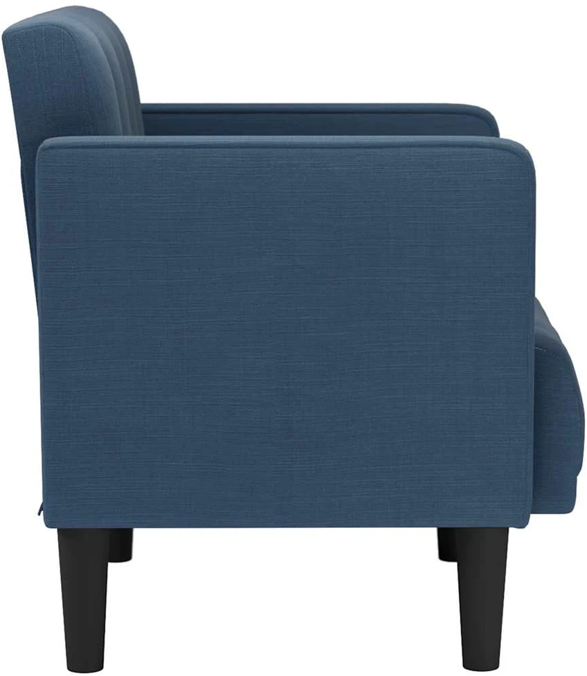 Fotelis Sofa-kėdė su porankiais, mėlyna, 53 cm, audinys