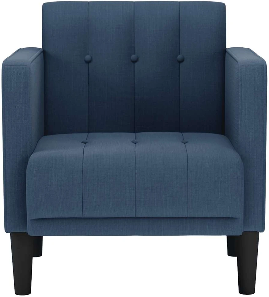 Fotelis Sofa-kėdė su porankiais, mėlyna, 53 cm, audinys