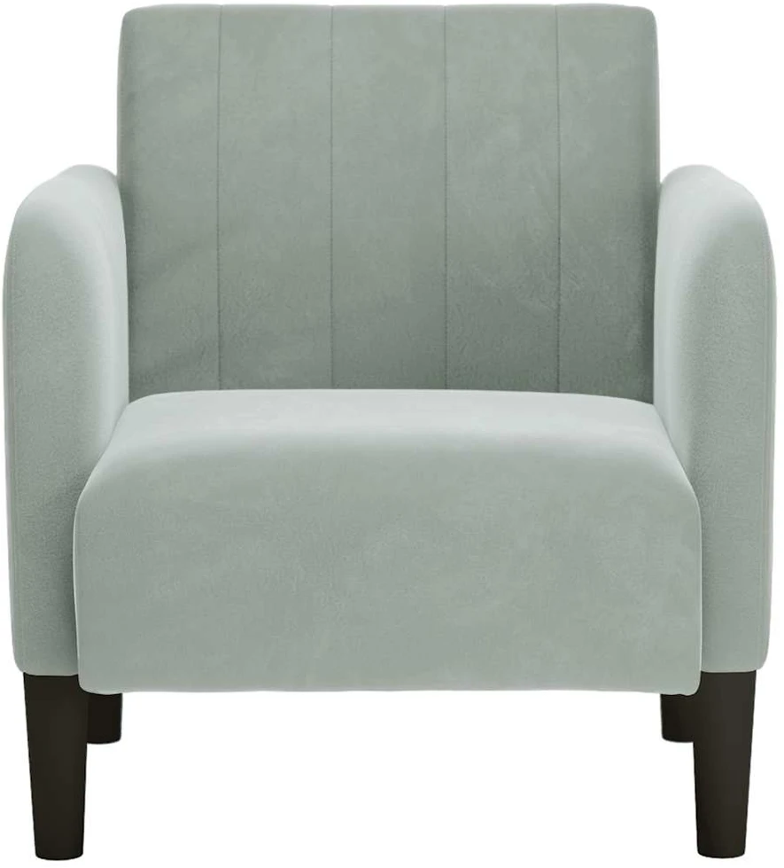 Fotelis Sofa-kėdė su porankiais, šviesiai pilka, 54 cm, aksomas