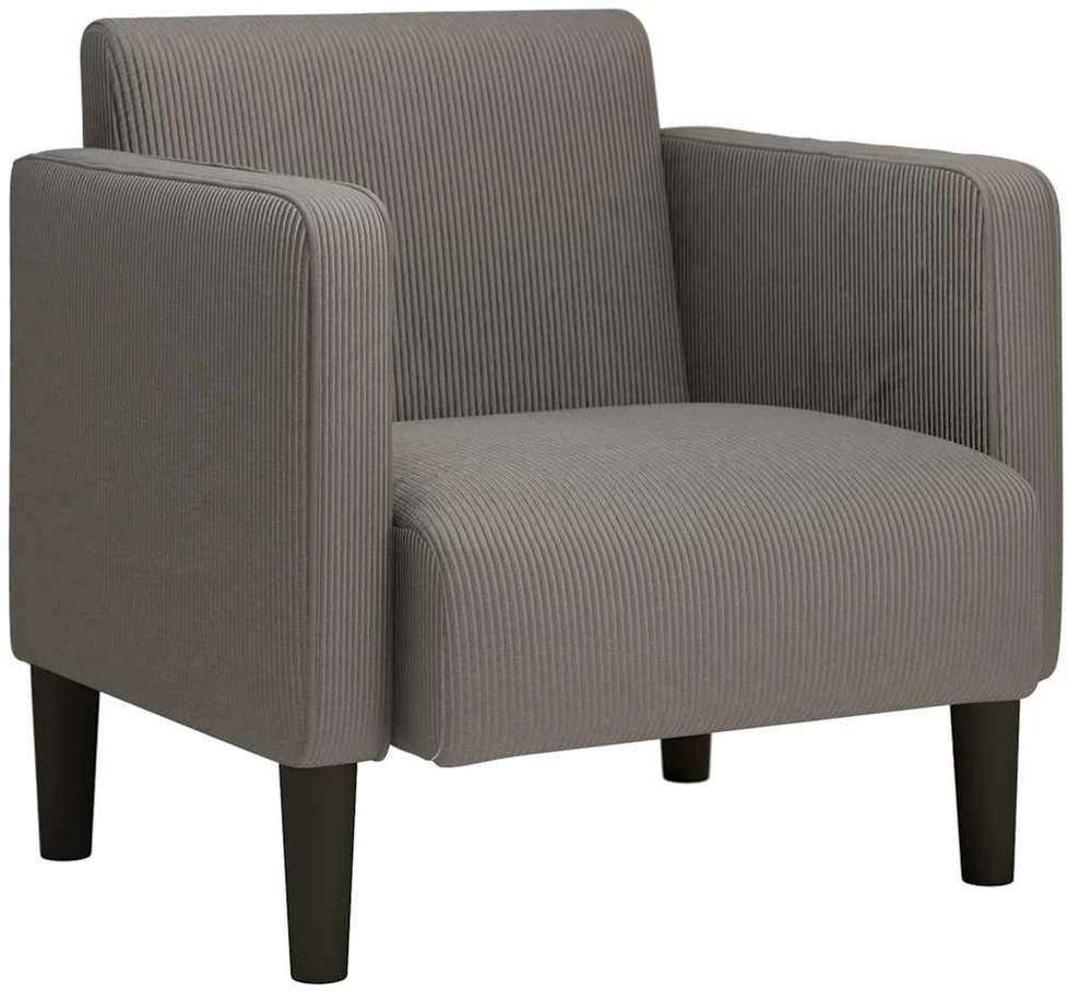 Fotelis Sofa-kėdė su porankiais, šviesiai pilka, 54 cm, velvetas, audinys