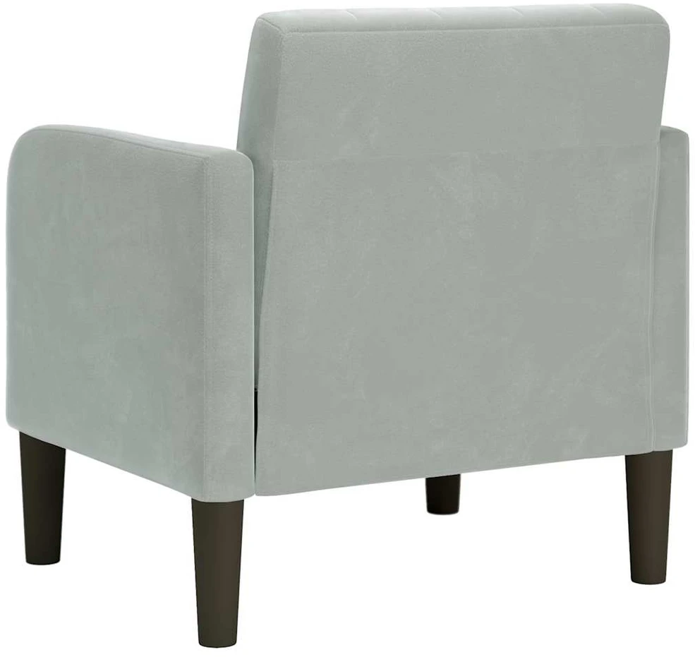 Fotelis Sofa-kėdė su porankiais, šviesiai pilka, 54 cm, aksomas