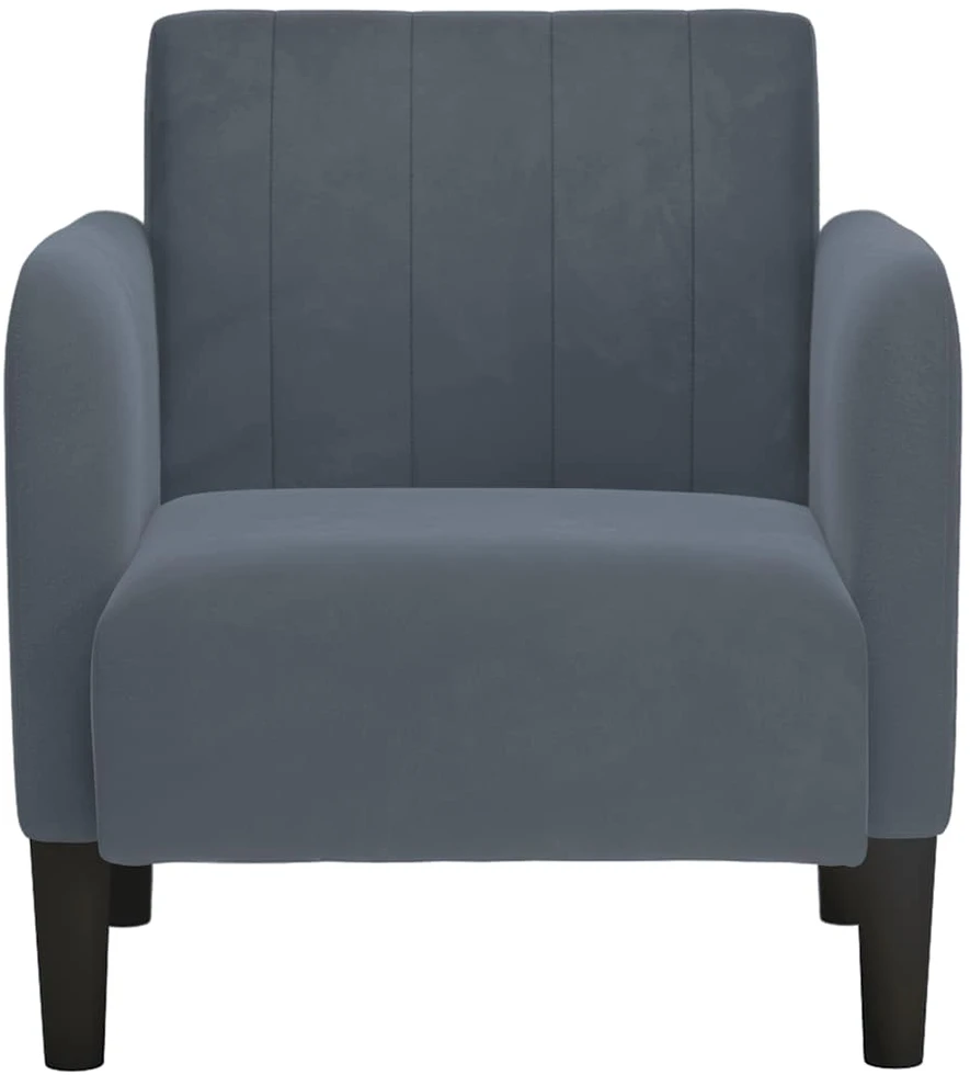 Fotelis Sofa-kėdė su porankiais, tamsiai pilka, 54 cm, aksomas