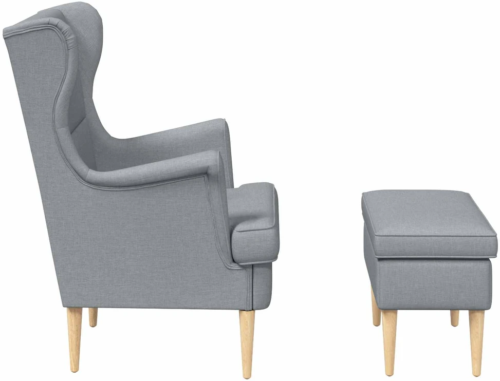 Fotelis su pakoju 2 vnt. Šviesiai pilka Audinys