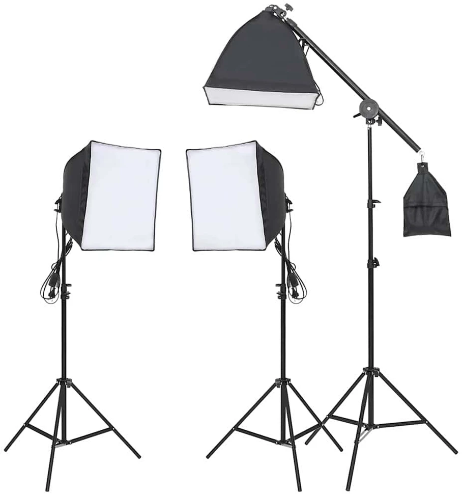 Fotostudijos apšvietimo rinkinys su trikoju ir šviesdėže