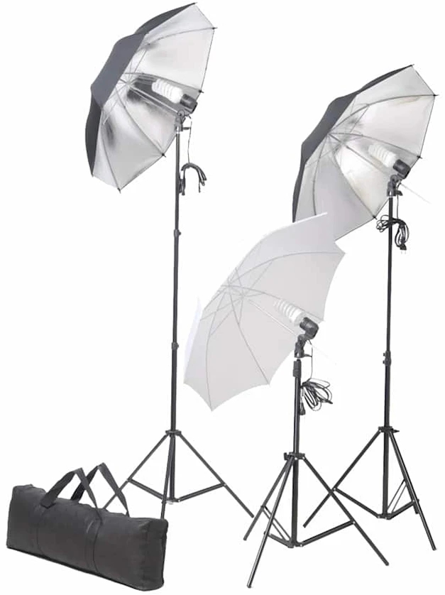 Fotostudijos komplektas su apšvietimo rinkiniu ir fonu