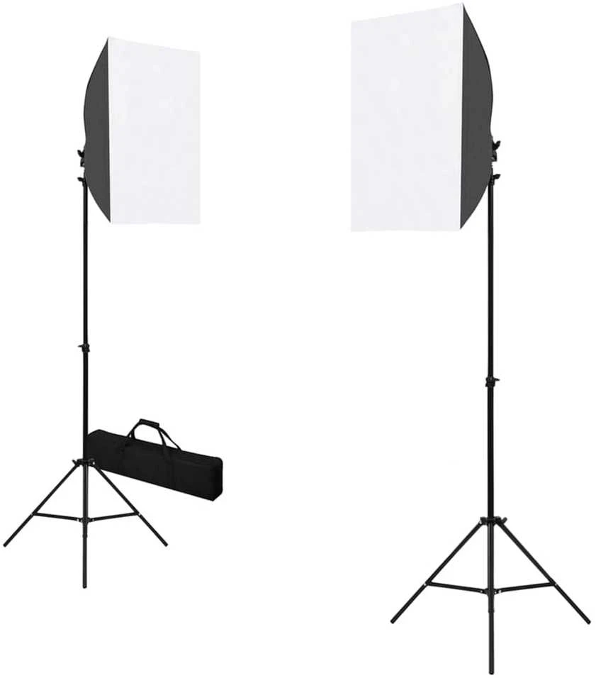 Fotostudijos komplektas su šviesdėžėmis ir fonu