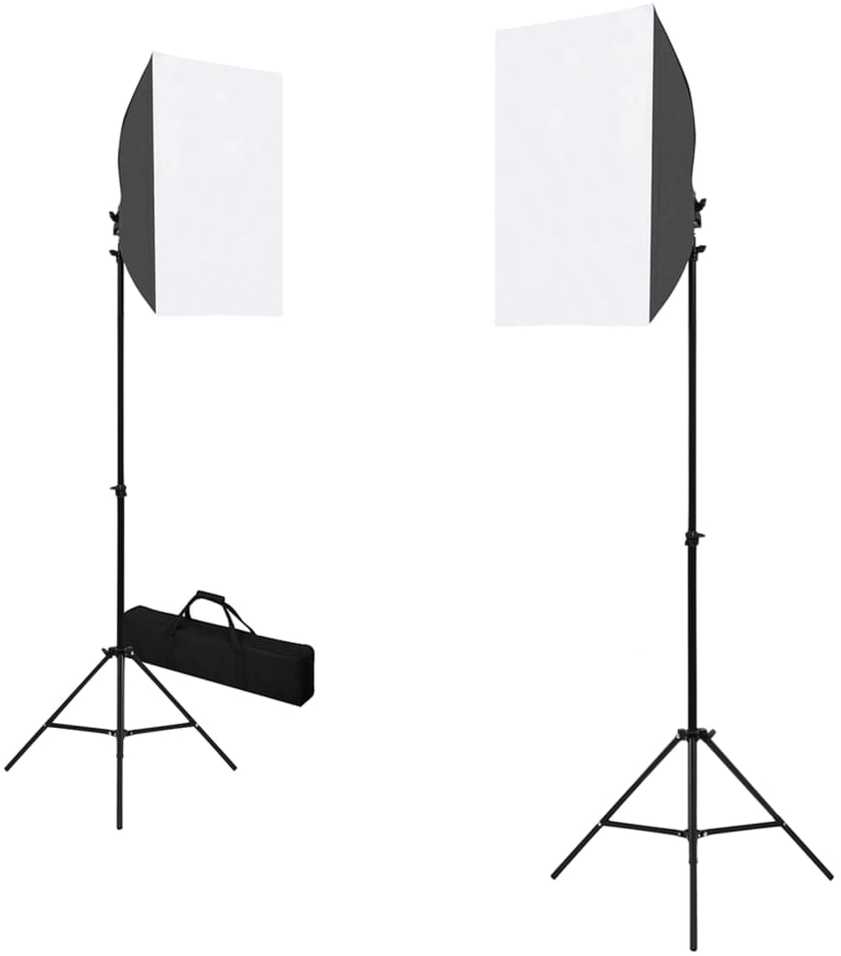 Fotostudijos komplektas su šviesdėžėmis ir fonu