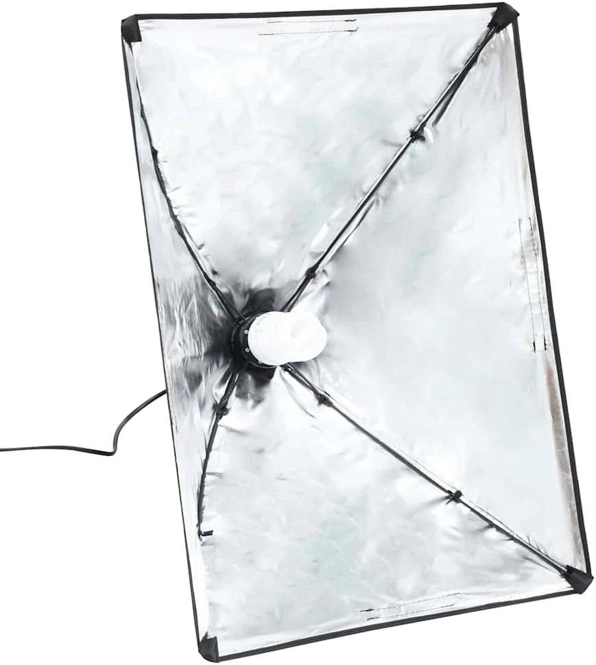 Fotostudijos komplektas su šviesdėžėmis ir fonu