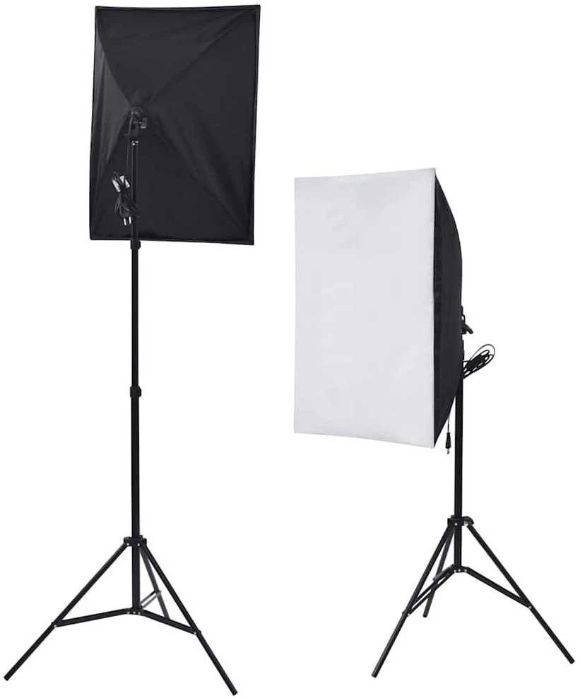 Fotostudijos rinkinys: 5 spalvoti fonai ir 2 šviesdėžės