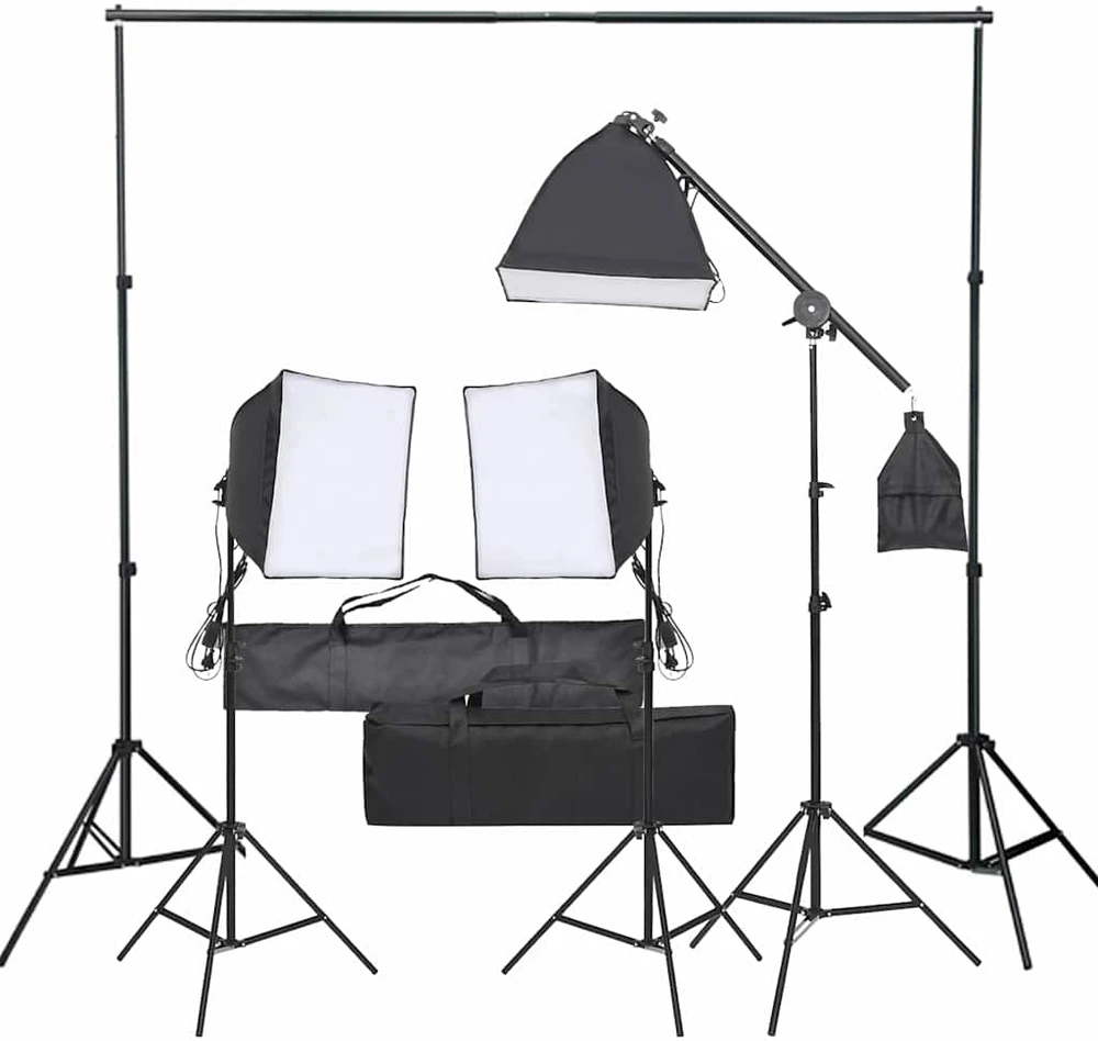 Fotostudijos rinkinys su apšvietimo rinkiniu