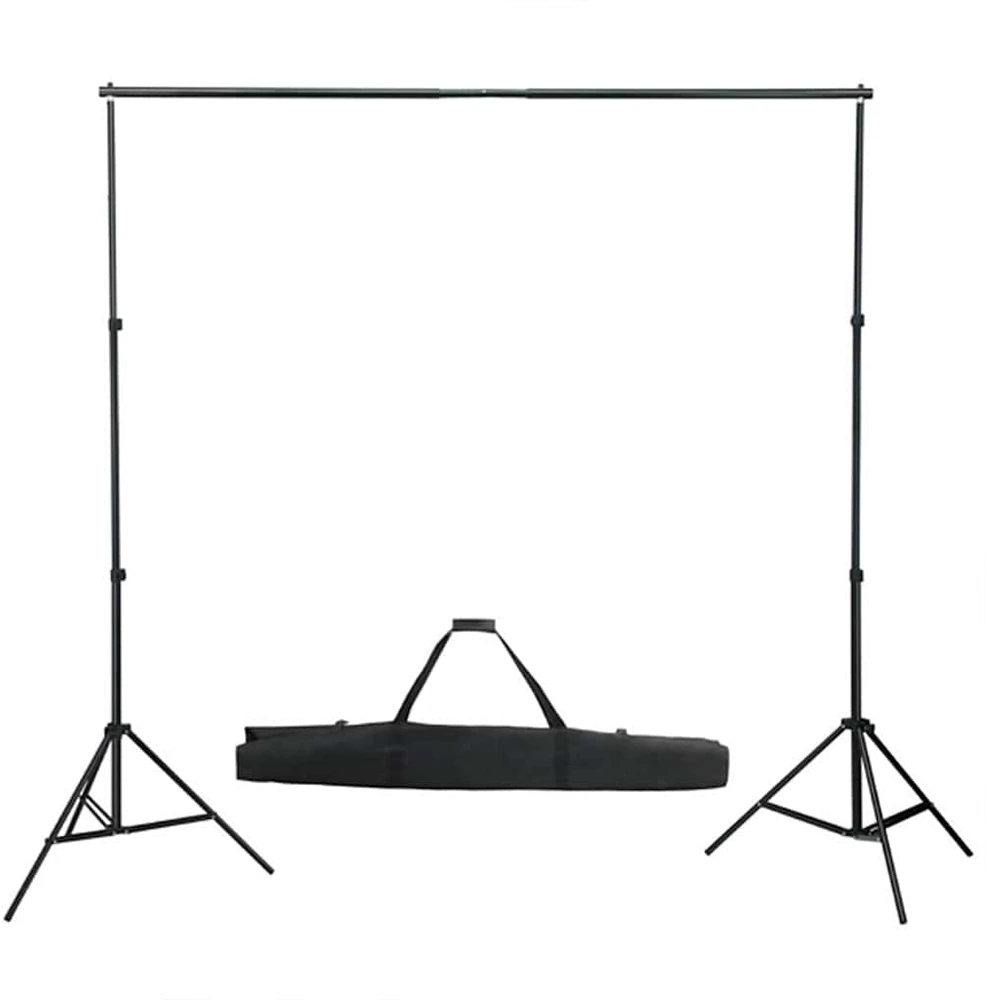 Fotostudijos rinkinys su apšvietimo rinkiniu ir fonu
