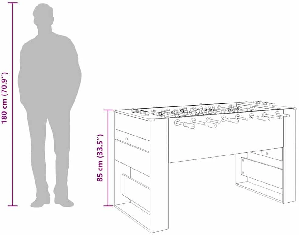 Fuzbolas stalas Betono Pilka 146,5 x 74 x 85 cm