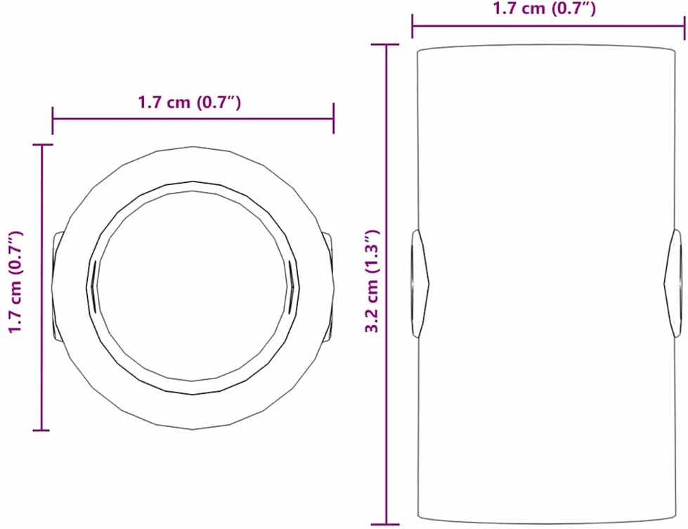Futbolo stalo kamštukai 10 vnt. Juodas 1,7 x 1,7 x 3,2 cm PP
