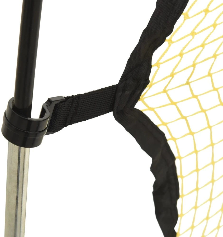 Futbolo tinklas, juodas/geltonas, 183x85x120cm, poliesteris