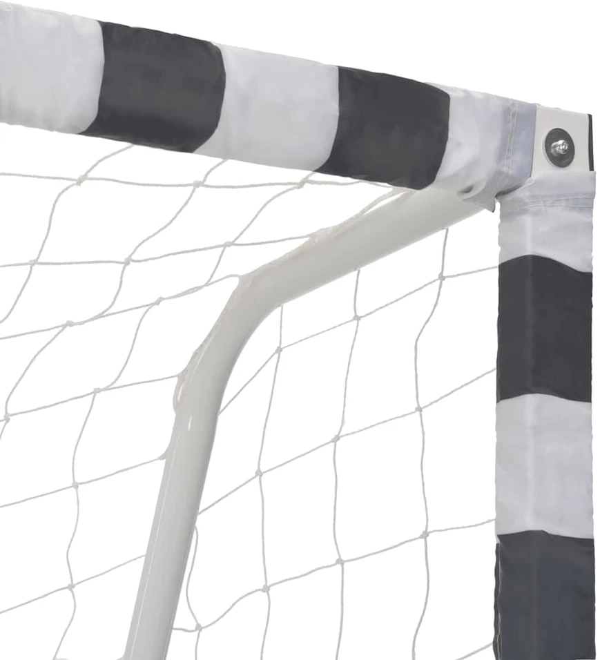 Futbolo vartai, juodos ir baltos sp., 300x160x90 cm, metalas