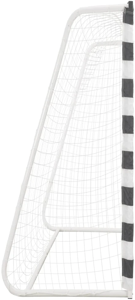 Futbolo vartai, juodos ir baltos sp., 300x200x90 cm, metalas