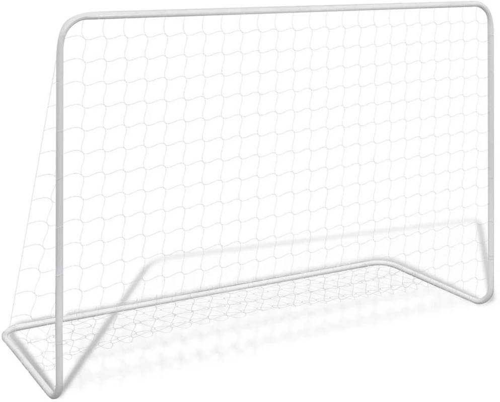Futbolo vartai su tinkleliu, plienas, balti, 182x61x122cm