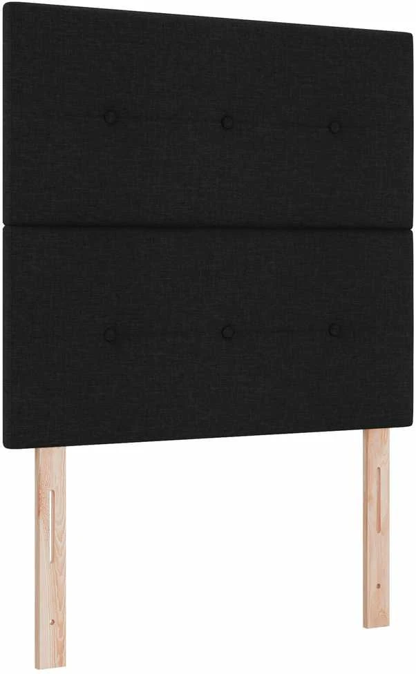 Kiemas lova su LED juostelėmis Juoda 90 x 190 cm audinys