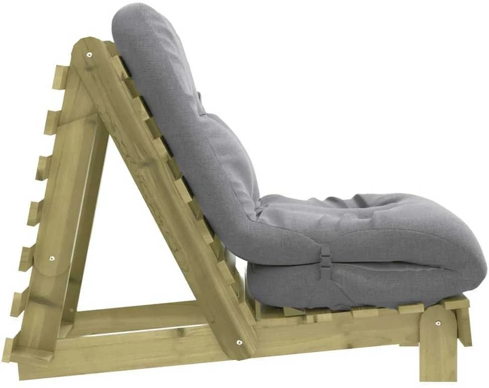 Futono sofa-lova su čiužiniu, 60x206x11cm, impregnuota pušis