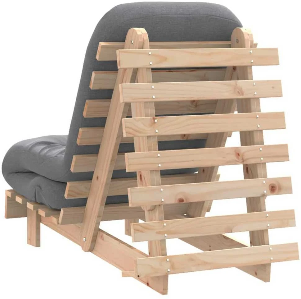 Futono sofa-lova su čiužiniu, 60x206x11cm, pušies masyvas