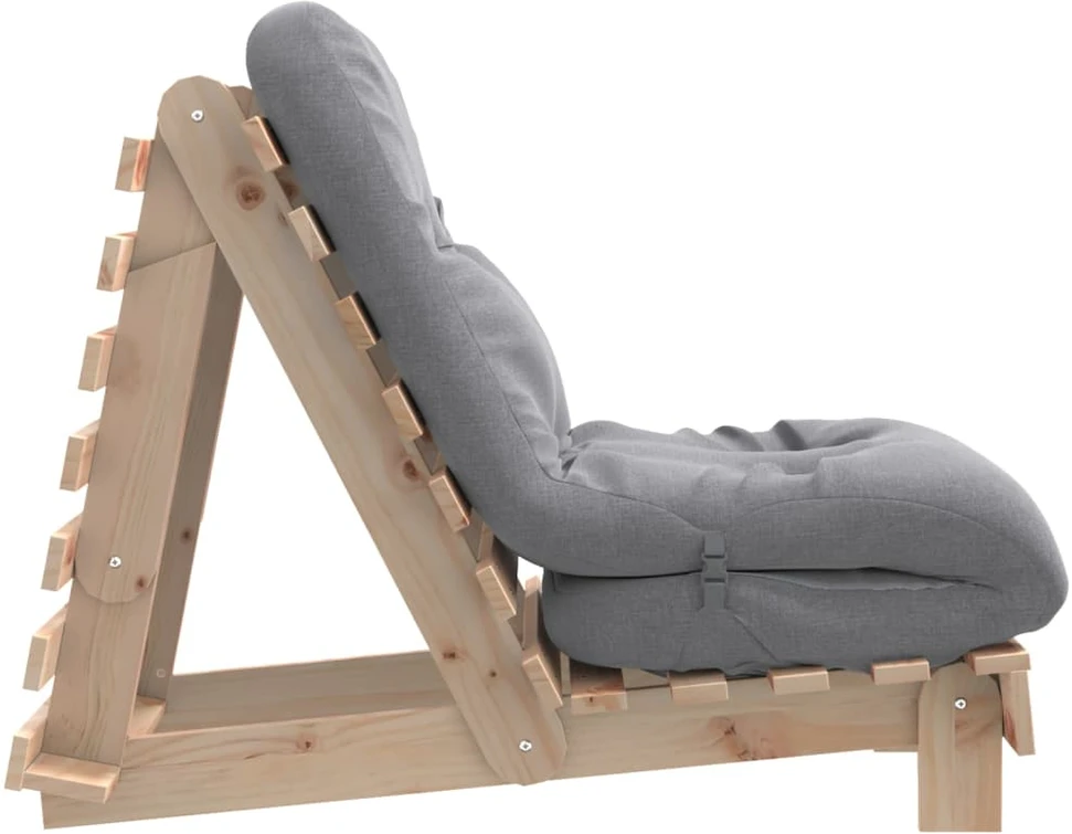 Futono sofa-lova su čiužiniu, 60x206x11cm, pušies masyvas