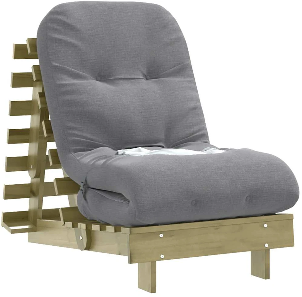 Futono sofa-lova su čiužiniu, 60x206x11cm, impregnuota pušis