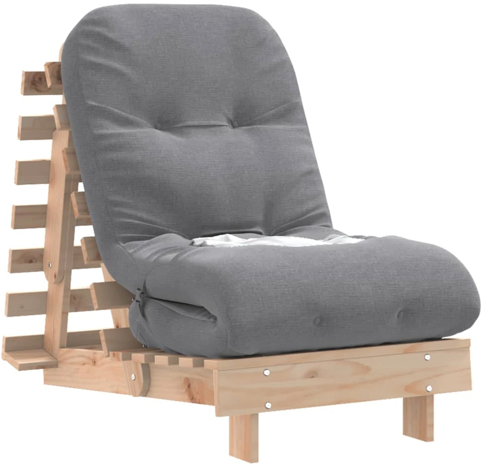 Futono sofa-lova su čiužiniu, 60x206x11cm, pušies masyvas