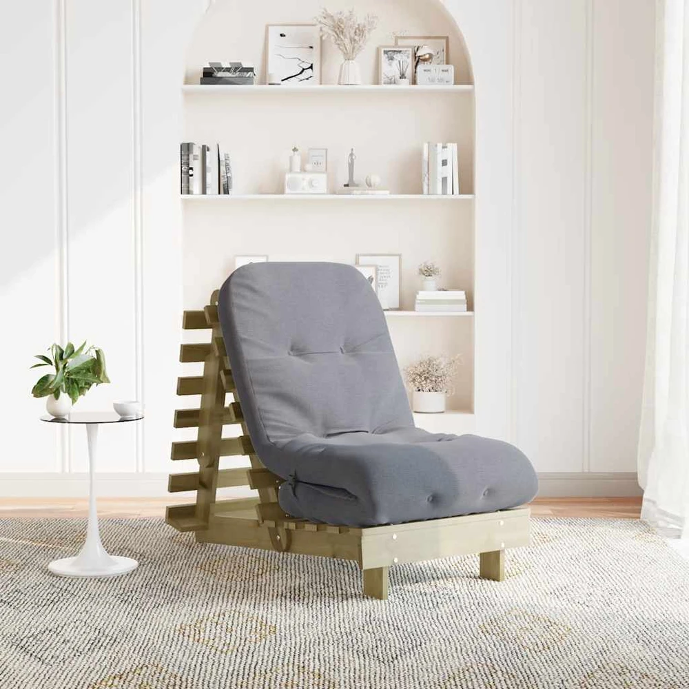 Futono sofa-lova su čiužiniu, 60x206x11cm, impregnuota pušis