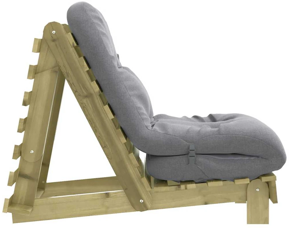 Futono sofa-lova su čiužiniu, 60x206x11cm, impregnuota pušis