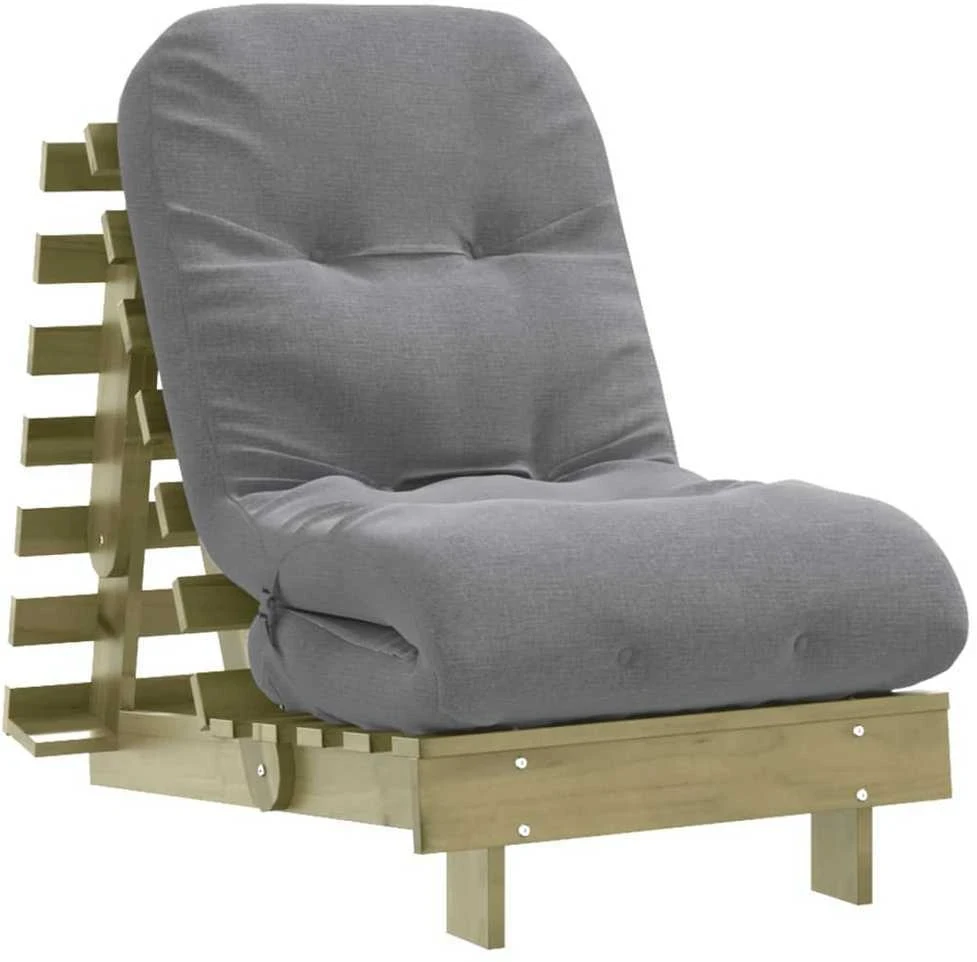 Futono sofa-lova su čiužiniu, 60x206x11cm, impregnuota pušis