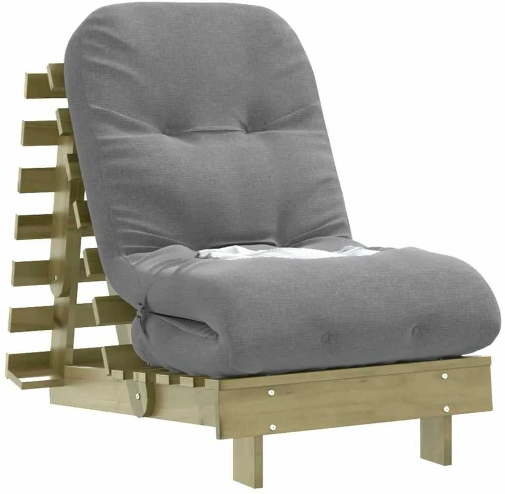 Futono sofa-lova su čiužiniu, 60x206x11cm, impregnuota pušis