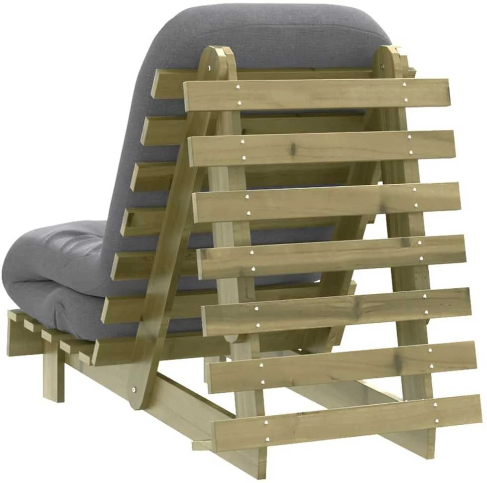 Futono sofa-lova su čiužiniu, 60x206x11cm, impregnuota pušis