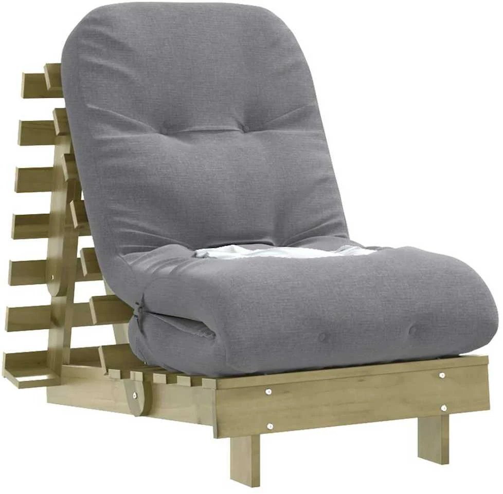 Futono sofa-lova su čiužiniu, 60x206x11cm, impregnuota pušis