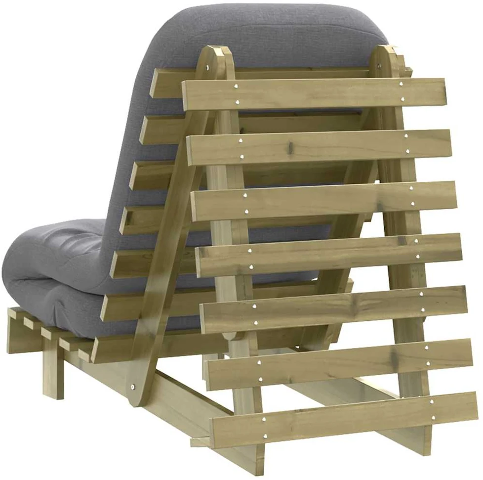 Futono sofa-lova su čiužiniu, 60x206x11cm, impregnuota pušis