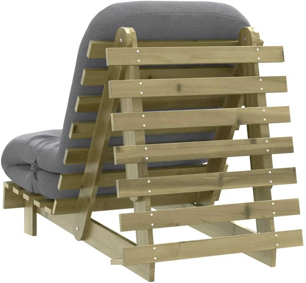 Futono sofa-lova su čiužiniu, 70x206x11cm, impregnuota pušis